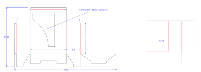 do the render and the dieline