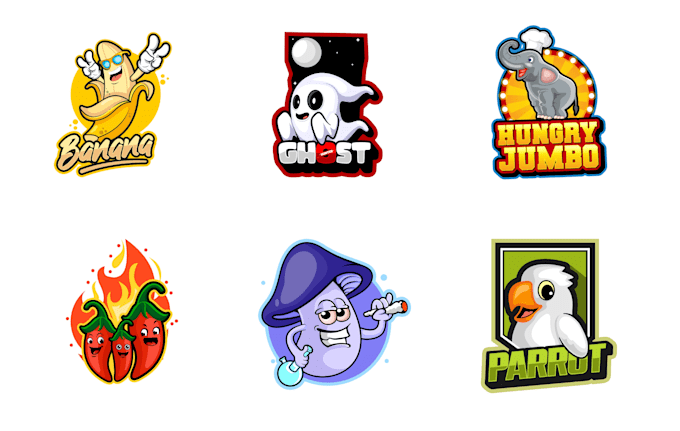 design cute mascot and cartoon character logo