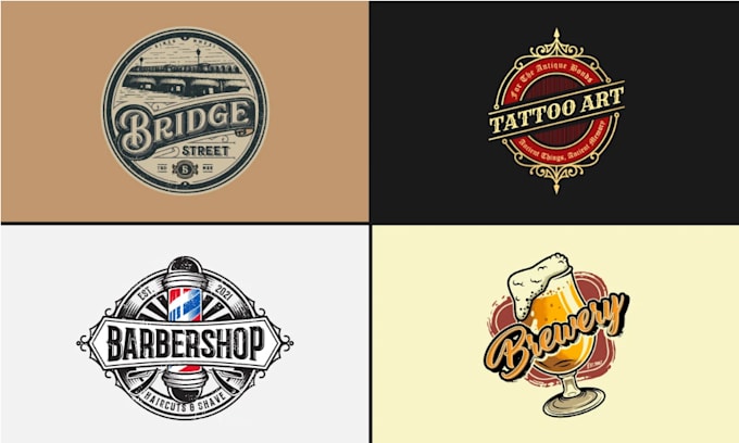 create a vintage retro badge style logo