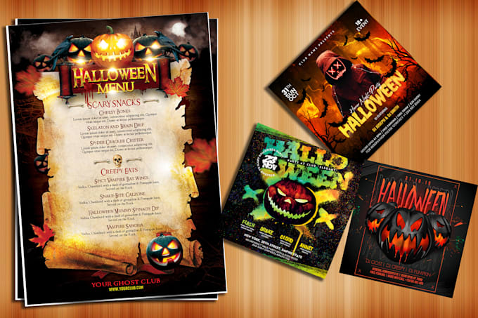 design modern halloween flyers aand social media banners