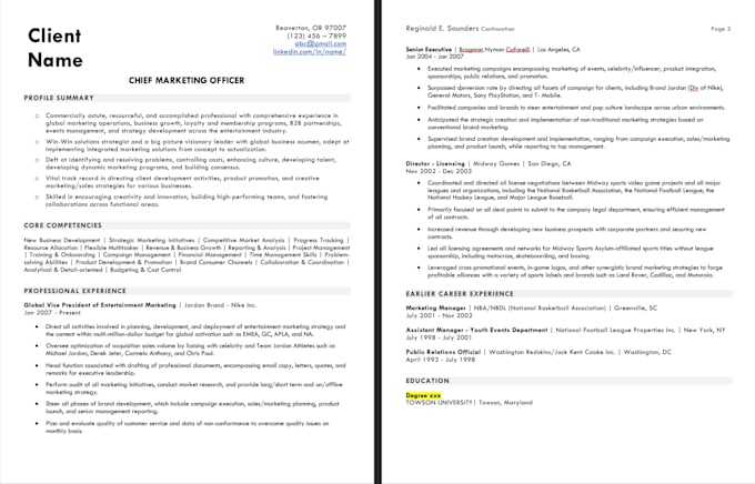 write professional resume, CV, cover letter, linkedin profile