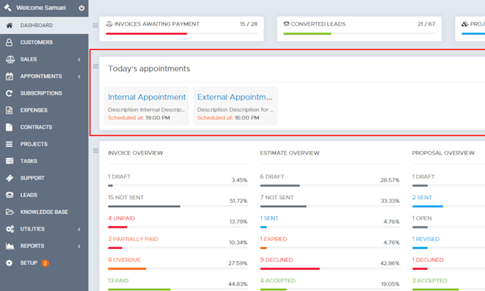provide ready to deploy perfex erp, CRM, inventory, hrm