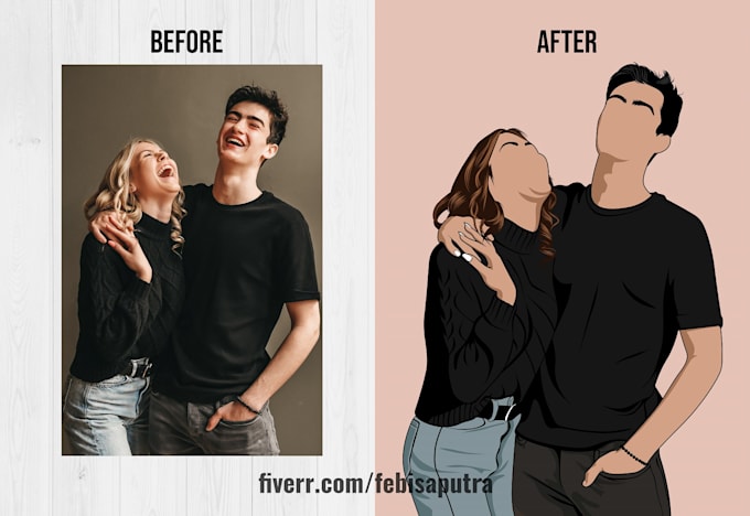 draw faceless minimalist ilustration your friend or family