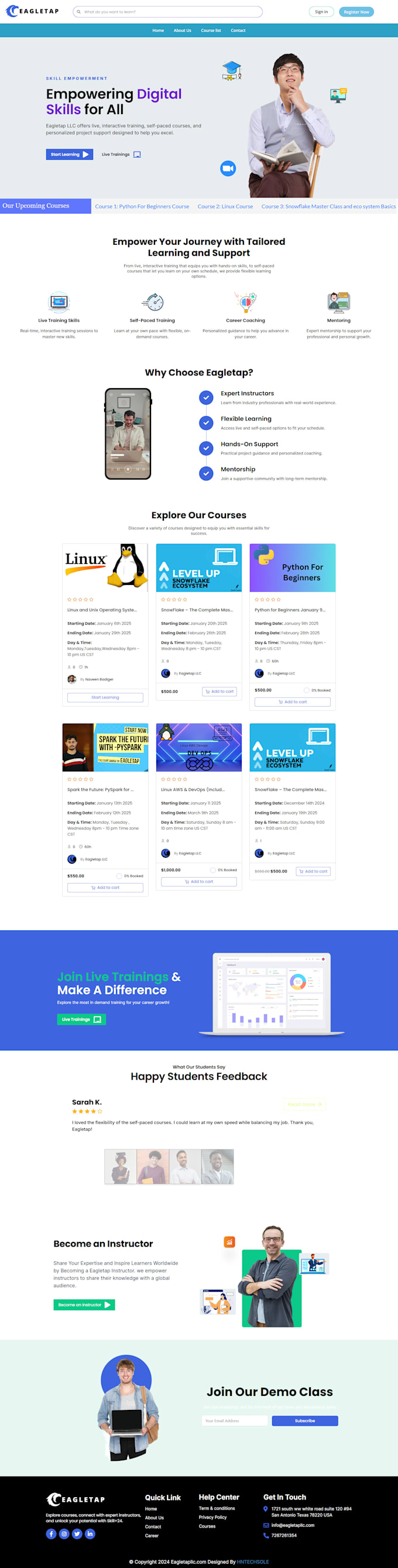 create lms e learning website like udemy