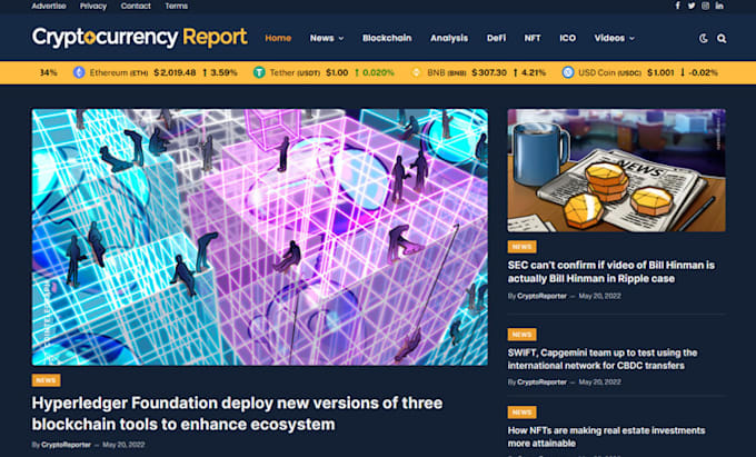 create automated crypto news website, auto blog crypto