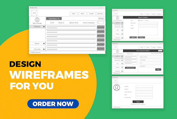 design wireframe of your mobile app or website