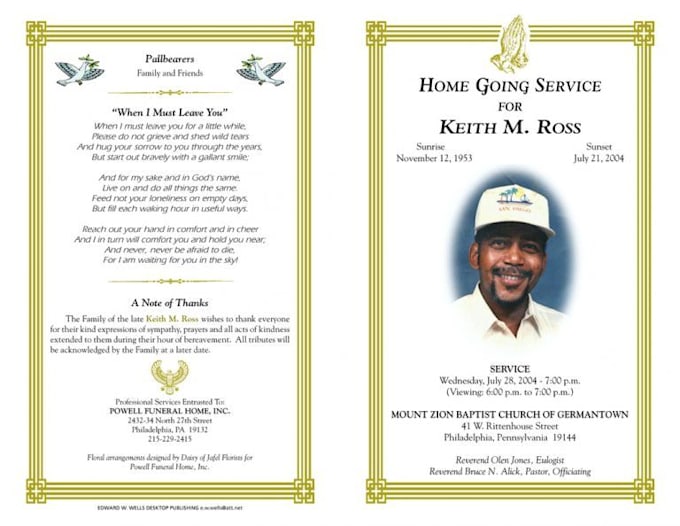 design premium funeral flyer, memorial flyer and obituary