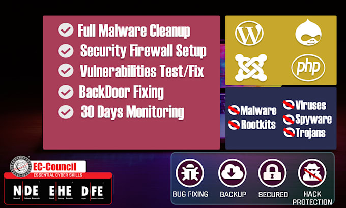 remove malware from your full server wordpress websites and set up security