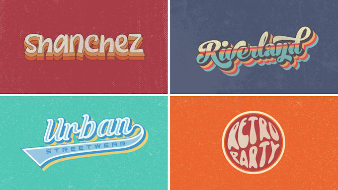 design 70s style retro vintage typography logo