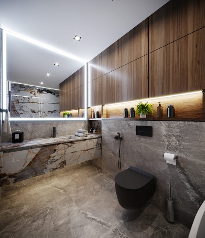do visualization and interior design of hotel room
