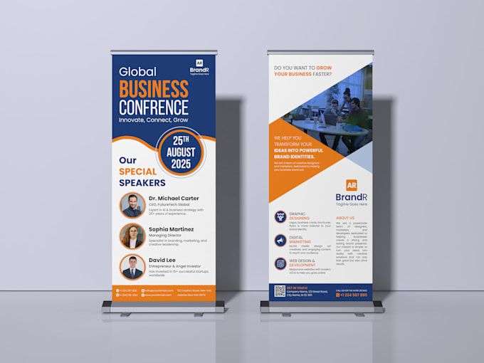 design a professional roll up banner or rack card, dl flyer