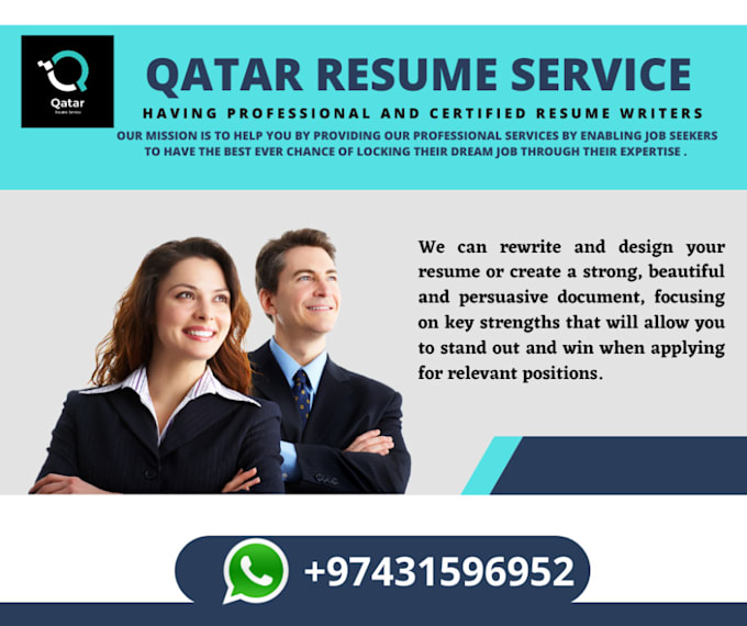Professional , modern resume writing design service in qatar by M