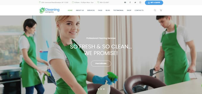 build cleaning service website for cleaning business company