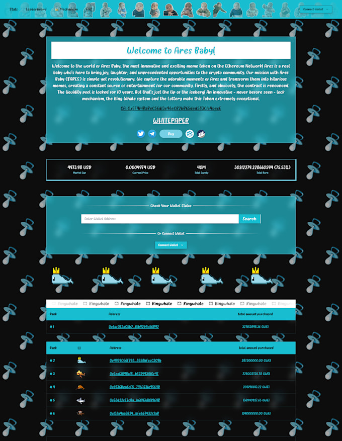 create crypto meme website presale nft website with wallet integration