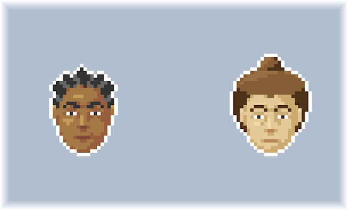 make simple pixel art portraits