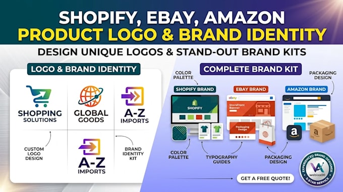 design luxury shopify, ebay, amazon product logo or brand identity