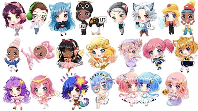 design anime chibi children story book illustration