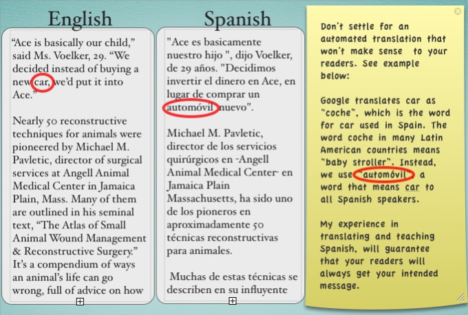 spanish to english transliteration