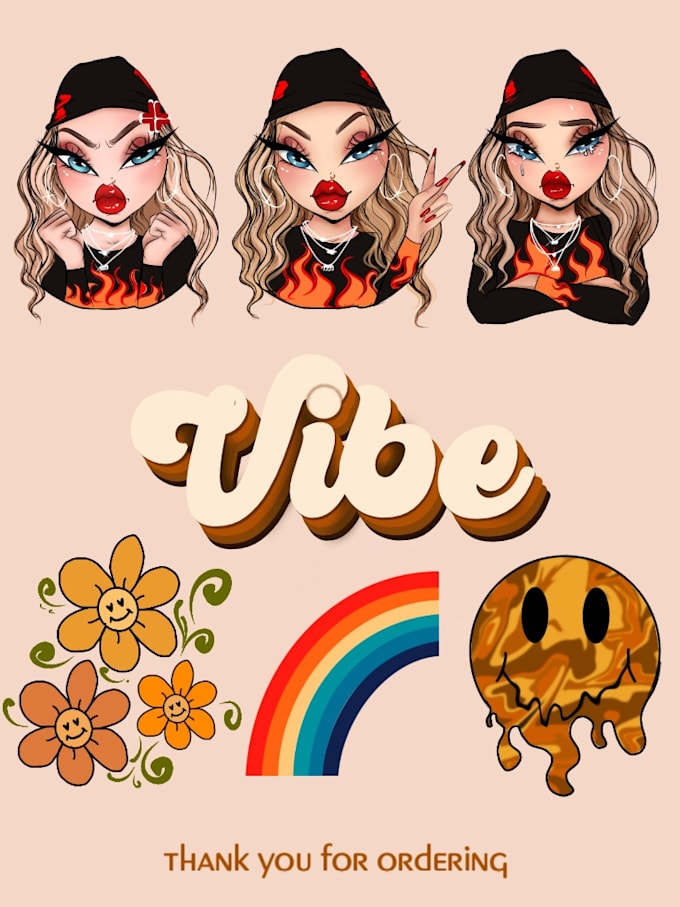 creat high quality custom bratz twitch emotes or sub badges