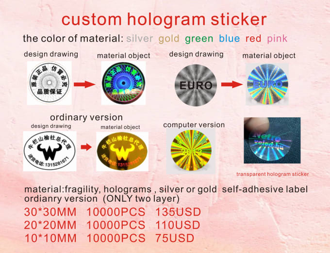 Benutzerdefinierter hologramm-etikettendruck