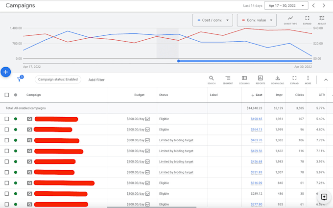 set up a professional google ads search campaign