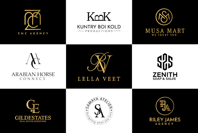 do modern minimalist luxury letter monogram logo for fashion, real estate brands