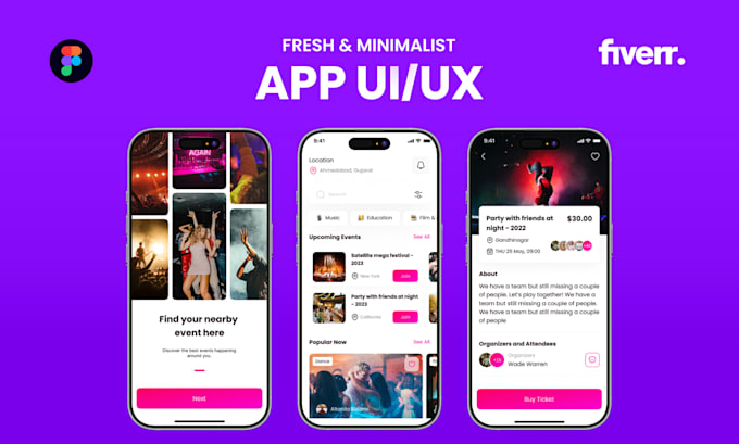 design mobile app UI UX in figma, mobile app design for android and ios
