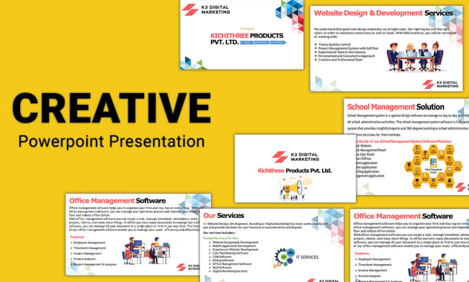 create a creative, professional, and modern portfolio PPT presentation