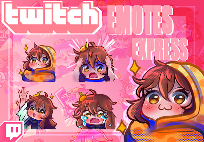 draw cute custom emotes,sub badges in 24 hours