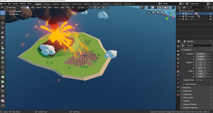 design low poly and high poly 3d models using blender