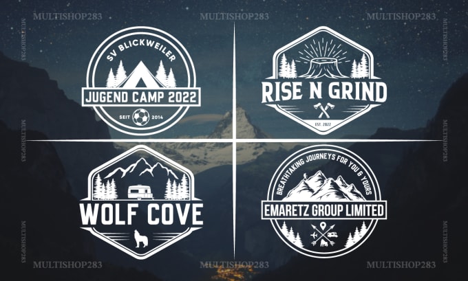 design retro vintage badge, round, circle or outdoor theme logo