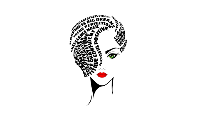 create typography t shirt and word cloud art design