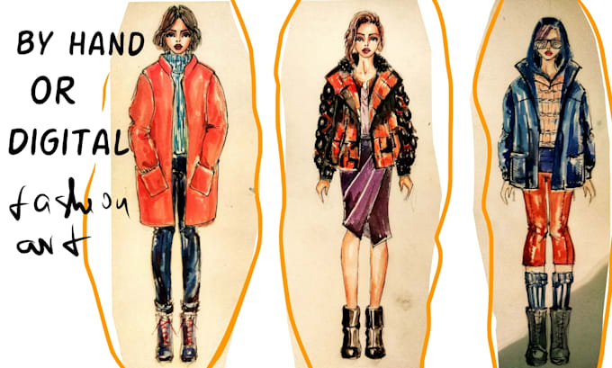 Draw fashion illustration or collections,digital sketch by ...