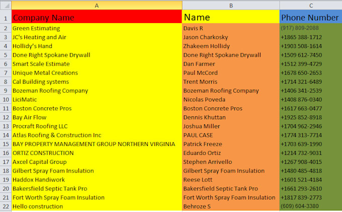 provide gc contractors engineers and architects email list