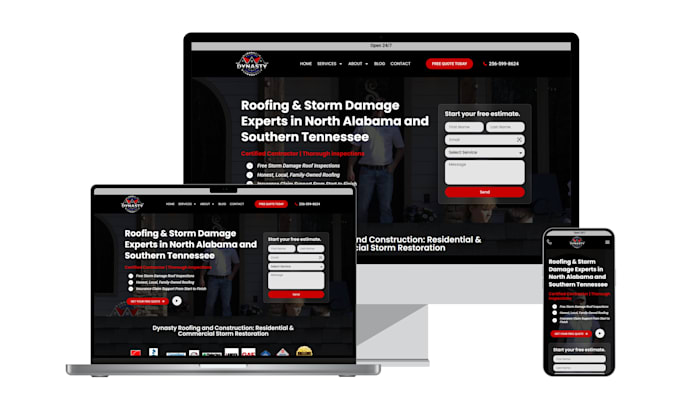 design SEO friendly contractor, construction, roofing, plumbing, hvac website