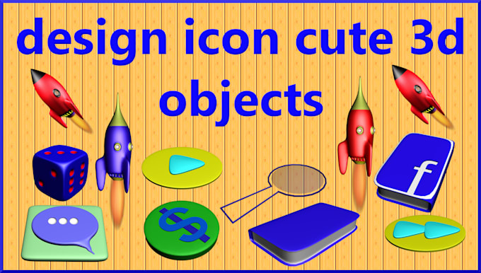 design icon cute 3d objects,etc