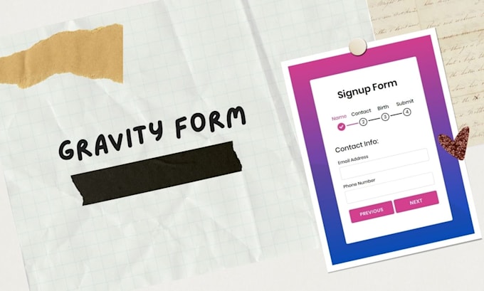 create any wordpres website form using gravity form