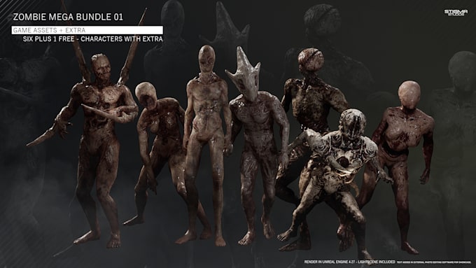 make game character for horror, action game