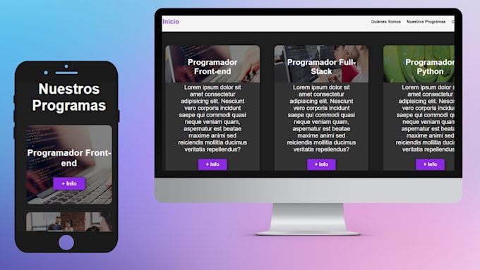 develop a resposive website with HTML, CSS and javascript