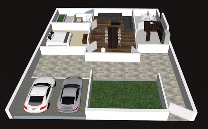 make 3d model, 3d visualization, exterior and interior quickly