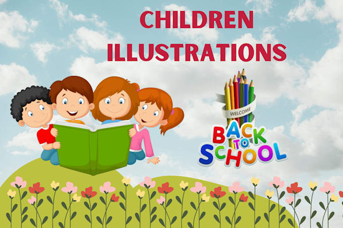 design eye catching children illustrations and book cover