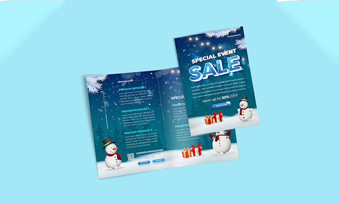 design christmas flyer, tri fold, bi fold, brochure