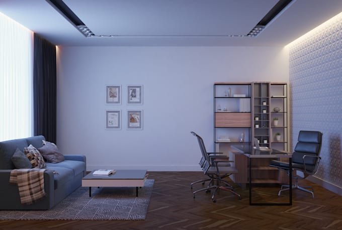 do 3d office interior design and commercial interior spaces
