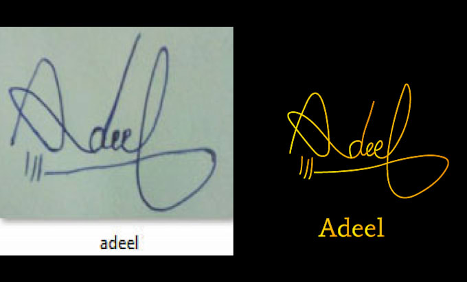 make a digital vector signatures from handwritten signatures