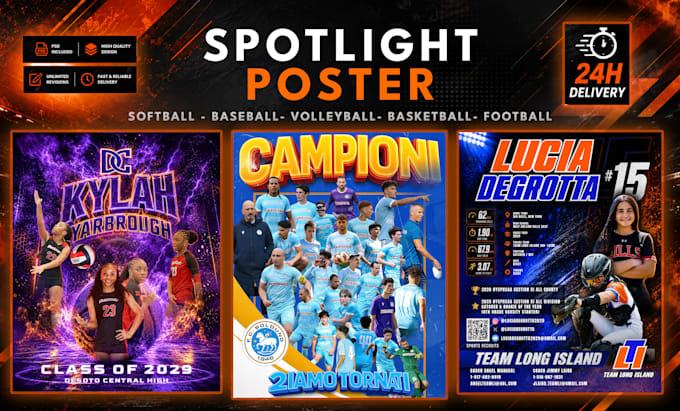 create college athlete commitment, spotlight poster