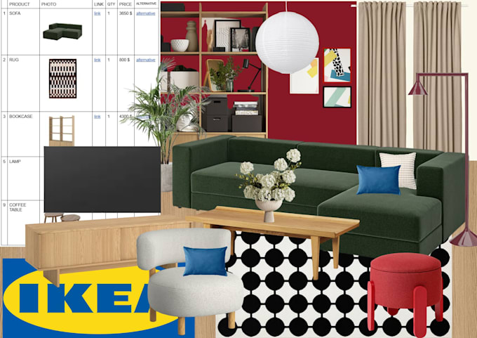 do ikea interior design, mood board, layout, shopping list