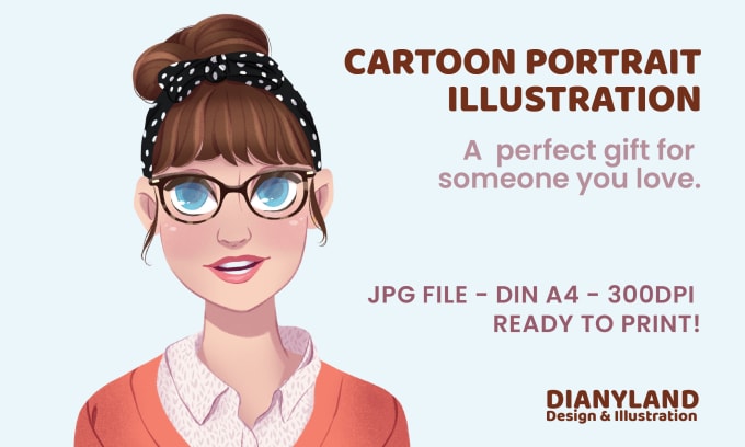 Draw cartoon portrait, with family or friends by Dianyland | Fiverr