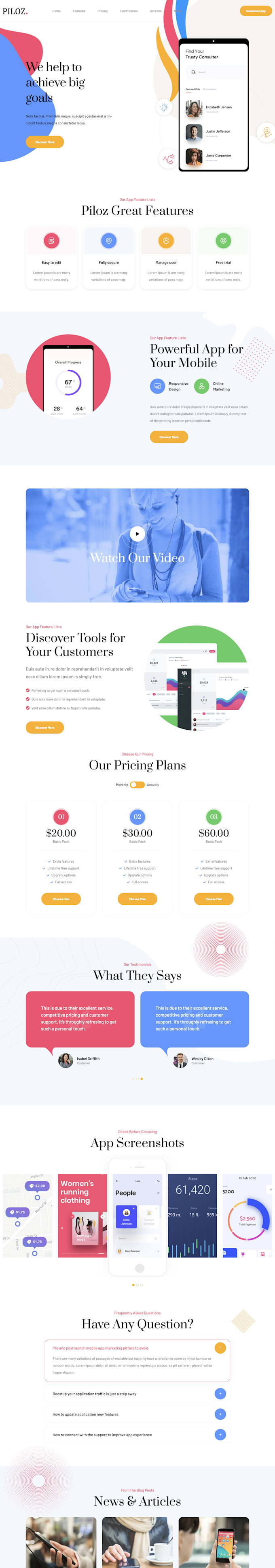 Create a responsive html landing page design by Vijay_poudel | Fiverr