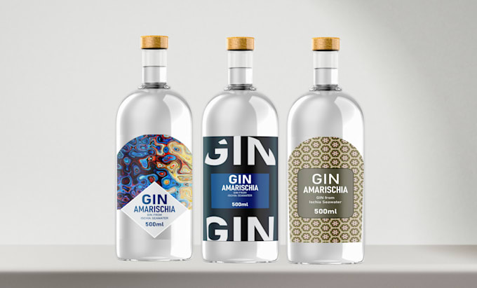 design label for vodka, whiskey, gin, wine, liquor and bottle label