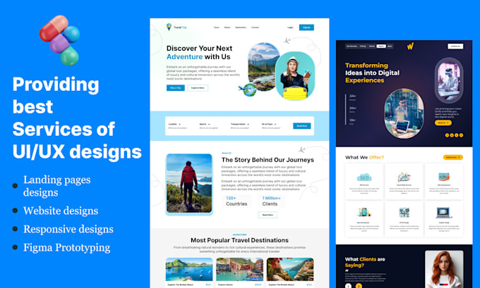 design website ui and high conversion landing page ui in figma